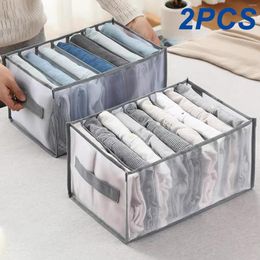 Storage Boxes Jeans Compartment Box Closet Organizer For Underwear Pants Clothes Foldable Drawer