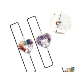 Party Favor Ups Crystals Gravel Pendant Bookmark Elastic Rope Heart Shaped Gifts Drop Delivery Home Garden Festive Supplies Event Dhpms