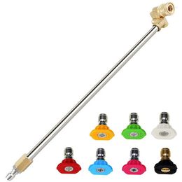 Car Washer Cleaner Attachment Pressure Extension Wand With Pivoting Coupler 7 Nozzle Tips 1/4 Inch Quick Connect 17