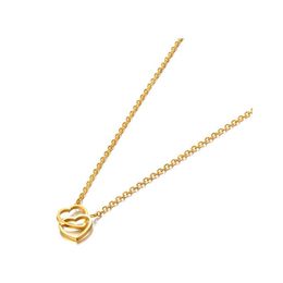 Pendant Necklaces Romantic Titanium Steel Double Heart Choker Jewelry Fashion Chain Necklace For Women Gift Drop Delivery Pendants Otwuo