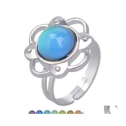 Band Rings Selling Fashion Charm Warm Mood Color Changing Ring Adjustable 811 Q2 Drop Delivery Jewelry Dhv8F