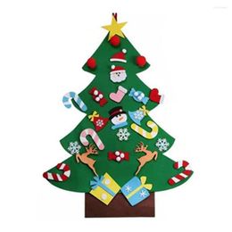 Christmas Decorations Felt DIY Mini Tree Decoration Santa Stocking Kids Toys Gifts Bag Fake Flowers Ornament Year