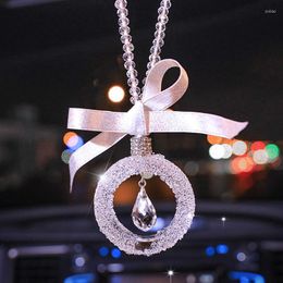 Interior Decorations Crystal Car Pendant Christmas Gifts For Girls Hanging Ornaments Luxury Bling Accessory Rearview Mirror Auto Decor