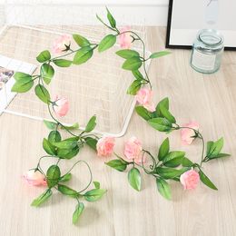 Artificial Flower Rose Vine Fake Flower Wedding Wedding Background Wall Arrangement Home Courtyard Decoration Winding Vine 1223928