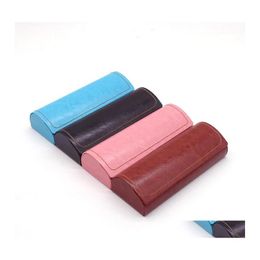 Sunglasses Cases Bags Fashion Pu Leather Brown Spectacles Box Reading Glasses Storage Clean Cloth Drop Delivery Accessories Eyewear Otj5A