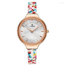 Wristwatches SENORS SN070 Waterproof Rose Gold Watch Women Bracelet Watches Ladies Casual Quartz Leather Clock Montre Femme Relogio Moun22