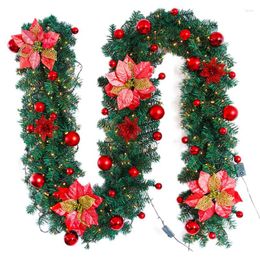 Christmas Decorations Artificial Garland Crown 2.7m Green Home Party Rattan Hanging Ornament