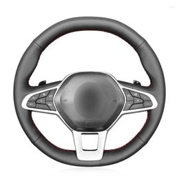 Steering Wheel Covers Hand Sew Black Artificial Leather Car Cover For Clio 5 (V) 2023-2023 Captur 2 2023 Zoe