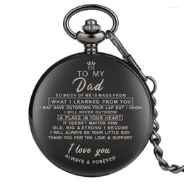 Pocket Watches Significant For Male Special Gift Watch Father To My Dad Series Pendant With Necklace