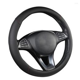 Steering Wheel Covers Sports Style Car Cover Wrap 6 Colours Fit For 37-38CM/14.5"-15" M Size Universal Hand Bar Protecter Leather