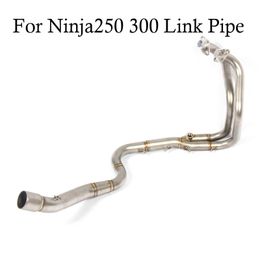 Motorcycle Exhaust System Stainless Steel Muffler Front Connexion Link Pipe Slip On For Ninja 250 300 Z250 Z300