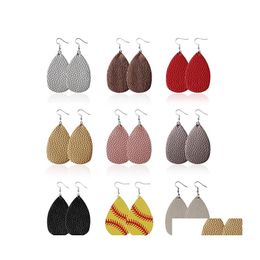 Other Faux Leather Earrings Handmade Fashion Simple Teardrop Earring For Women Lady Girls Lightweight Dangle Jewellery Gift M662A F Dr Dheng