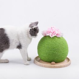 Cat Toys Wood Sisal Track Ball Funny Disk Interactive Amusement Plate Game Play Disc Turntable Toy Supplies M5099