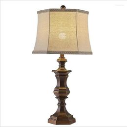 Table Lamps Vintage Rural Resin Fabric Led E27 Lamp For Foyer Study El Deco America Country Retro Desk Reading Light 73cm 1808