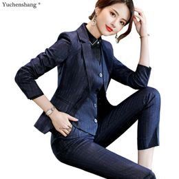 Women's Suits & Blazers Single Breasted Blazer Trouser And Vest Pant Suit Women 3 Piece Sets Office Lady Work Career Business Set 5XL