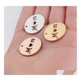 Charms 20Mm Gold Rose Sier Colour Mom Heart Family Member Pendants Bracelet Necklace Festival Jewellery Making Accessories Diy Mothers Dhbrk