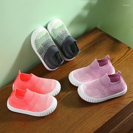 Athletic Shoes One Foot WearIn The End Woven Sneakers Breathable Soft Net Boys And Girls Solid Heart Sole Casual