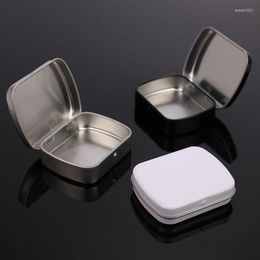 Storage Boxes 1PC Small Empty Metal Tin Flip Box Case Organiser For Money Coin Candy Key Container Jar Silver Black White