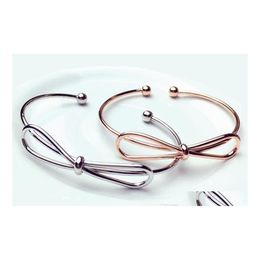 Bangle Europe Fashion Jewellery Knot Bowknot Bracelet Womens Bracelets S129 Drop Delivery Dhef9