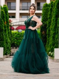 Forest Wedding Dress Green Bridal Gowns Sweep Train Pleats Tulle Applique Beaded Waist