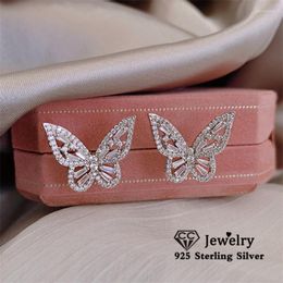 Stud Earrings Butterfly For Women 925 Silver Needles Cubic Zirconia Brincos Simple Earring Fine Jewellery CCE730Stud Odet22