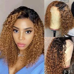 Lace Wigs 4x4 Bob Closure Deep Curly Front Human Hair Wave Short For Black Women Brazilian SPARK
