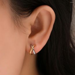 Hoop Earrings 2023 Fashion Gold Colour Cross For Women Korean Punk Small Circle Statement Huggies Earring Brincos