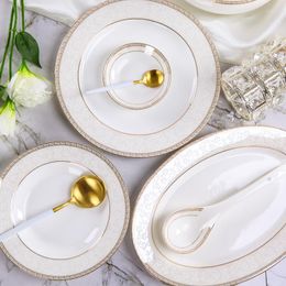 Plates Cute Plate And Bowls Set Luxury Portable Porcelain Bone China Dinner Japanese Dish Aparelho De Jantar Ceramic