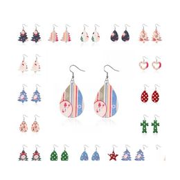 Other Christmas Faux Leather Earrings For Women Handmade Lightweight Teardrop Drop Dangle Earring Xmas Gift Dhs X599Fz Delivery Jewel Dhe7V