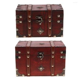 Jewellery Pouches Wooden Treasure Box Chest For Pirate Decorative Mediaeval