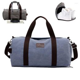 Outdoor Bags Men Sports Gym Fitness Bag Canvas Women Sport Training Handbags Travel Duffle With Shoe Compartment Whole Sale