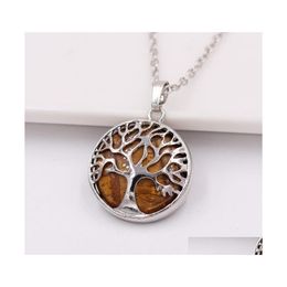 Pendant Necklaces Tree Of Life Necklace Lovers Choker Jewellery Accessories Circar Stone Valentine Day Euro American 4Bm O2 Drop Deliv Dhetu