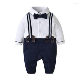 Clothing Sets Baby Gentlemen Romper 2pcs Outfits Spring Autumn Infant Boys Clothes Shirts Overalls For Party Wear