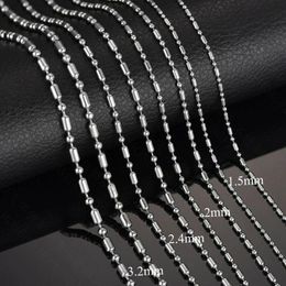 Chains 1.5/2/2.4/3.2mm 10/20/50/100pcs/Lot Wholesale Stainless Steel Silver Bamboo Link Chain Necklace DIY Jewellery Findings 16-40inchChains