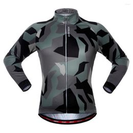 Racing Jackets Spring Autumn Riding Long Sleeve Cycling Bicycle Mountain Bike Colthing For Outdoor Sports Exercises Polyester Army Green