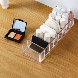Storage Boxes Transparent Grids Acrylic Cosmetics Box Makeup Holder Jewelry Make Up Organizer For Home Clear Desktop