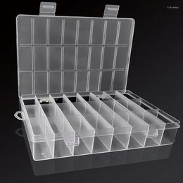 Storage Boxes 24 Grid Plastic Organiser Box With Dividers Jewellery Containers For Earrings Beads Kralen Doos Rings Button Container