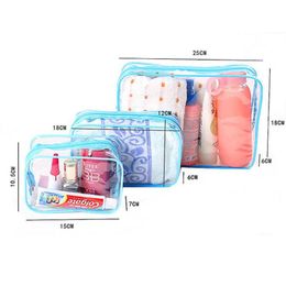 Storage Bags Transparent Cosmetic Bag PVC Women Zipper Clear Makeup Beauty Case Travel Make Up Organizer Bath Toiletry Wash BagStorageStorag