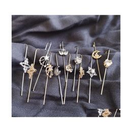 Other Cubic Zirconia Rhinestone Ear Cuffs Cler Hoop Earrings Charm Jewellery For Women Piercing Earring Wedding Accessories K203Fa Dro Dhikh