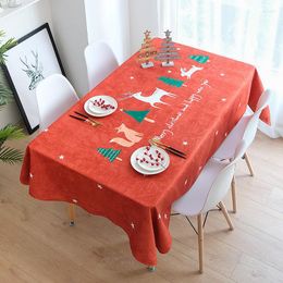 Table Cloth High Quality Christmas Tablecloth Waterproof Oilproof Soft Chenille Cover Cartoon Tree Snowflake Covers