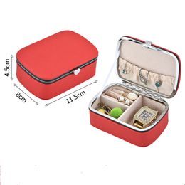 Travel Jewelry Box PU Leather Small Jewelry Organizer for Women Girls Display Storage Holder Boxes