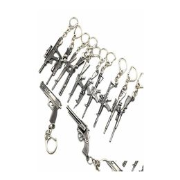 Key Rings Whole 50Pcslot Game Gun Model Chain Metal Alloy Keys Holders Size 6Cm Blister Card Package Chains3388607 Drop Delivery Jewe Dhrvc