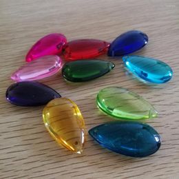 Chandelier Crystal 30pcs/lot 38mm Mixed Colour Glass DROPLETS OVAL BAUBLE Prism Drop