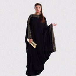 Casual Dresses SuperAen Fashion Women Elegant Muslim Long Maxi Dress Vintage Patchwork Oversized Batwing Sleeve Woman