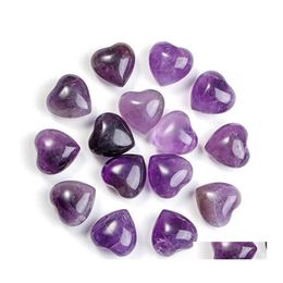 Arts And Crafts Natural Crystal Stone Ornaments Carved 15X10Mm Heart Chakra Reiki Healing Quartz Mineral Tumbled Gemstones Hand Home Dhmlk