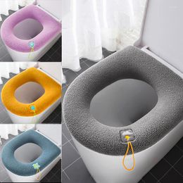 Toilet Seat Covers Winter Cushion Thickened Warm Cover Universal Soft O-shape Pads Washable Bathroom Accessory