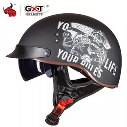 Motorcycle Helmets Retro Helmet Vintage Moto Open Face Scooter Biker Motorbike Racing Riding DOT Approved M-2XL