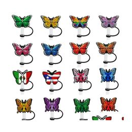 Drinking Straws Fast Dhs Butterfly St Topper Sile Mold Er Charms For Tumbler Splash Proof Dust Plug Decorative 8Mm Environm Homefavor Dhphn