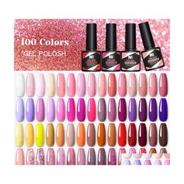 Nail Gel 8.5Ml Glitter Uv Polish 100 Colours Spring Summer Colour Varnishes Sequins Soak Off Hybrid Lacquers Varnish Colorf Nails Diy Dho4I