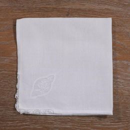 Table Napkin N094 White Ramie 12pieces 16"x16" Hand Embroidery Crochet Lace Dinner Napkins